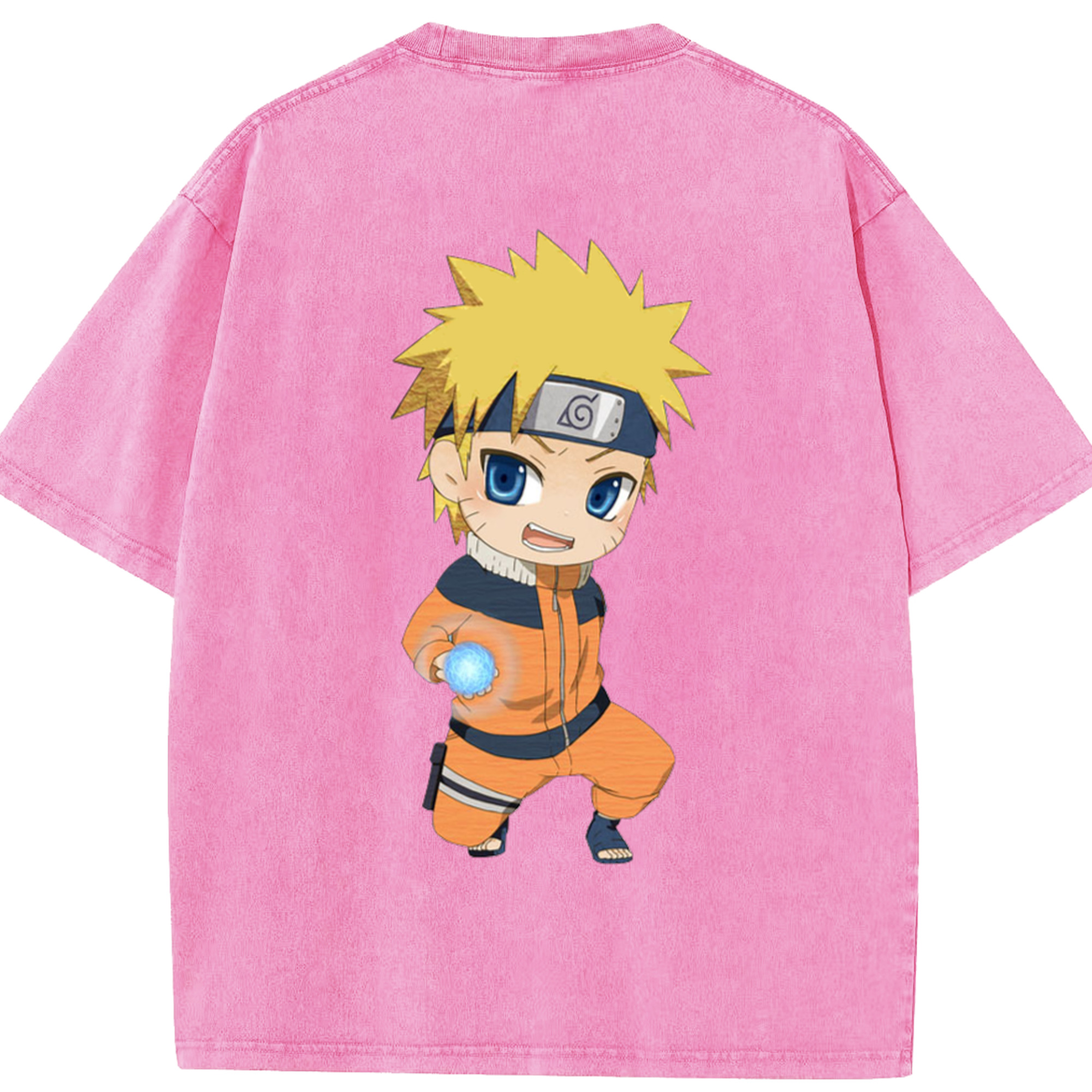 （画像用） NARUTO -ナルト- うずまき ナルト Uzumaki Naruto 綿100% ヴィンテージ風 半袖Tシャツ（背面プリント）